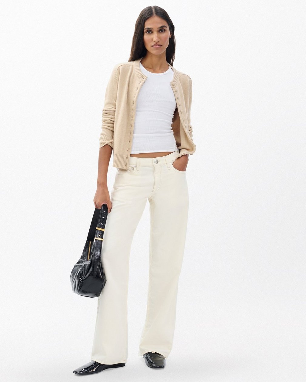 Saige Relaxed Straight Jeans - Ecru