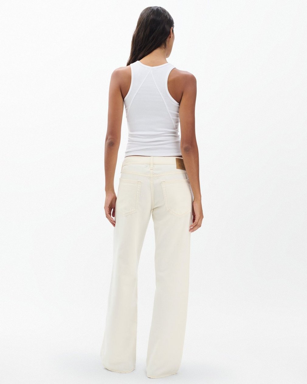 Saige Relaxed Straight Jeans - Ecru - Image 5