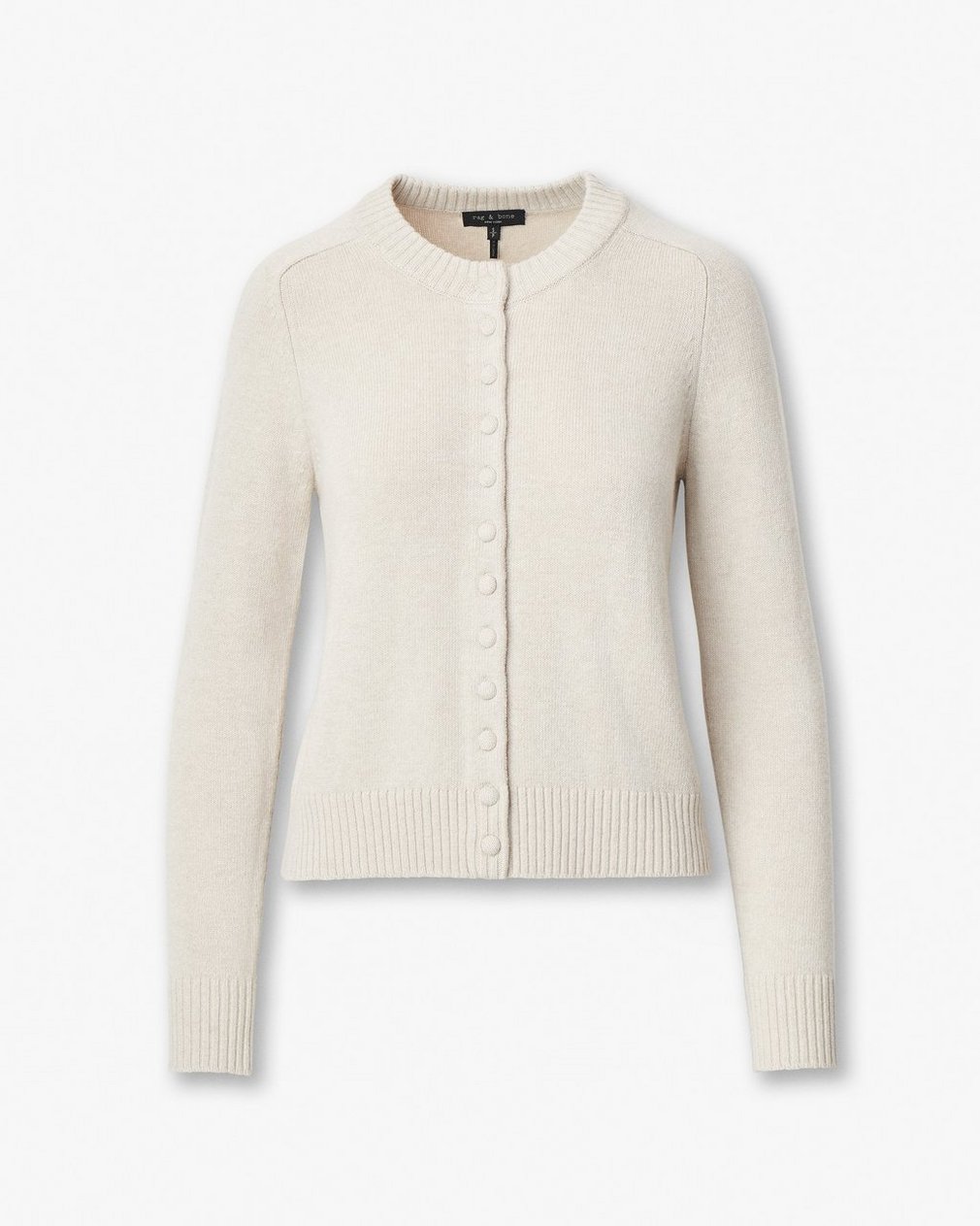 Wallace Crewneck Cardigan - Oatmeal - Image 2