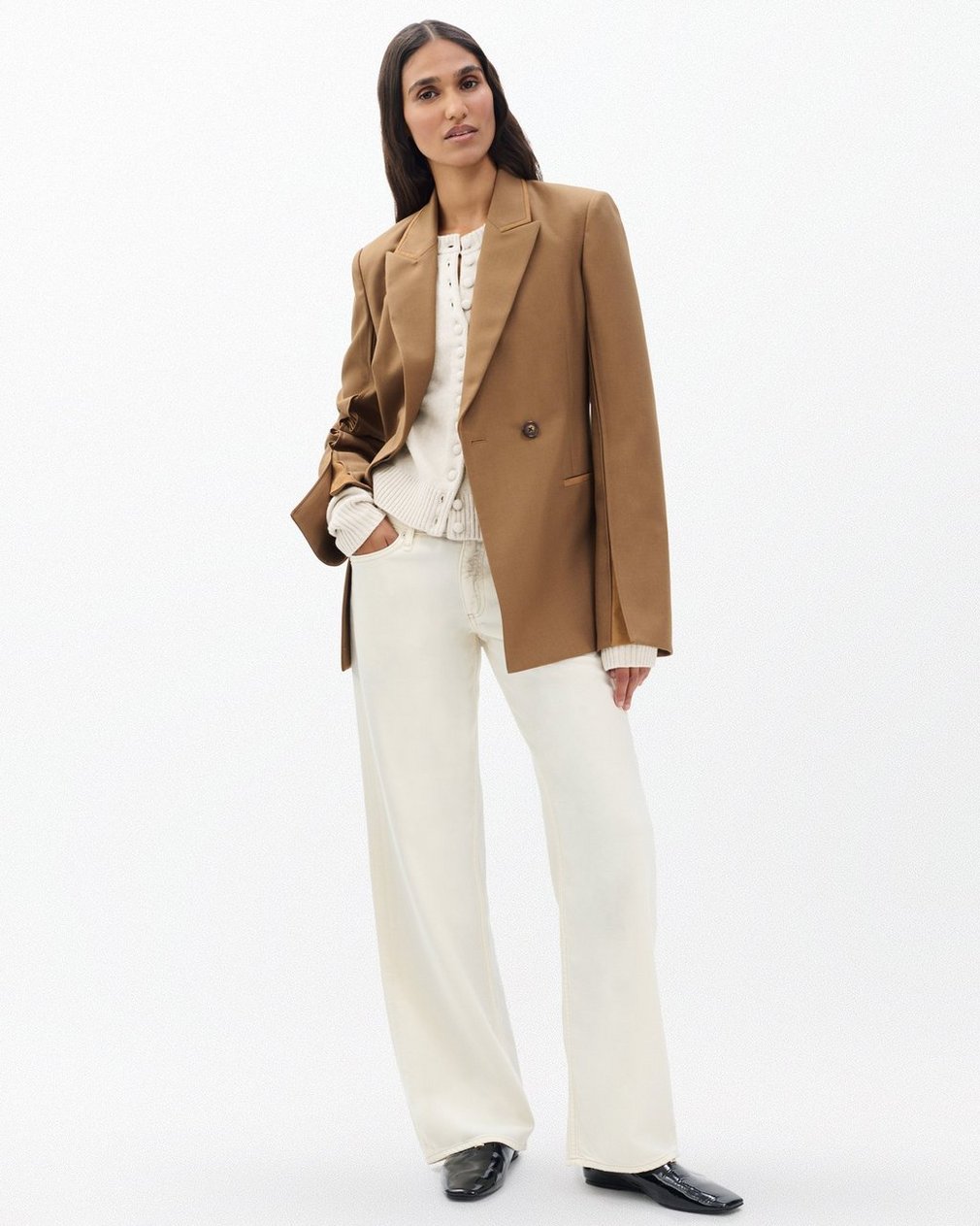 Wallace Crewneck Cardigan - Oatmeal - Image 3