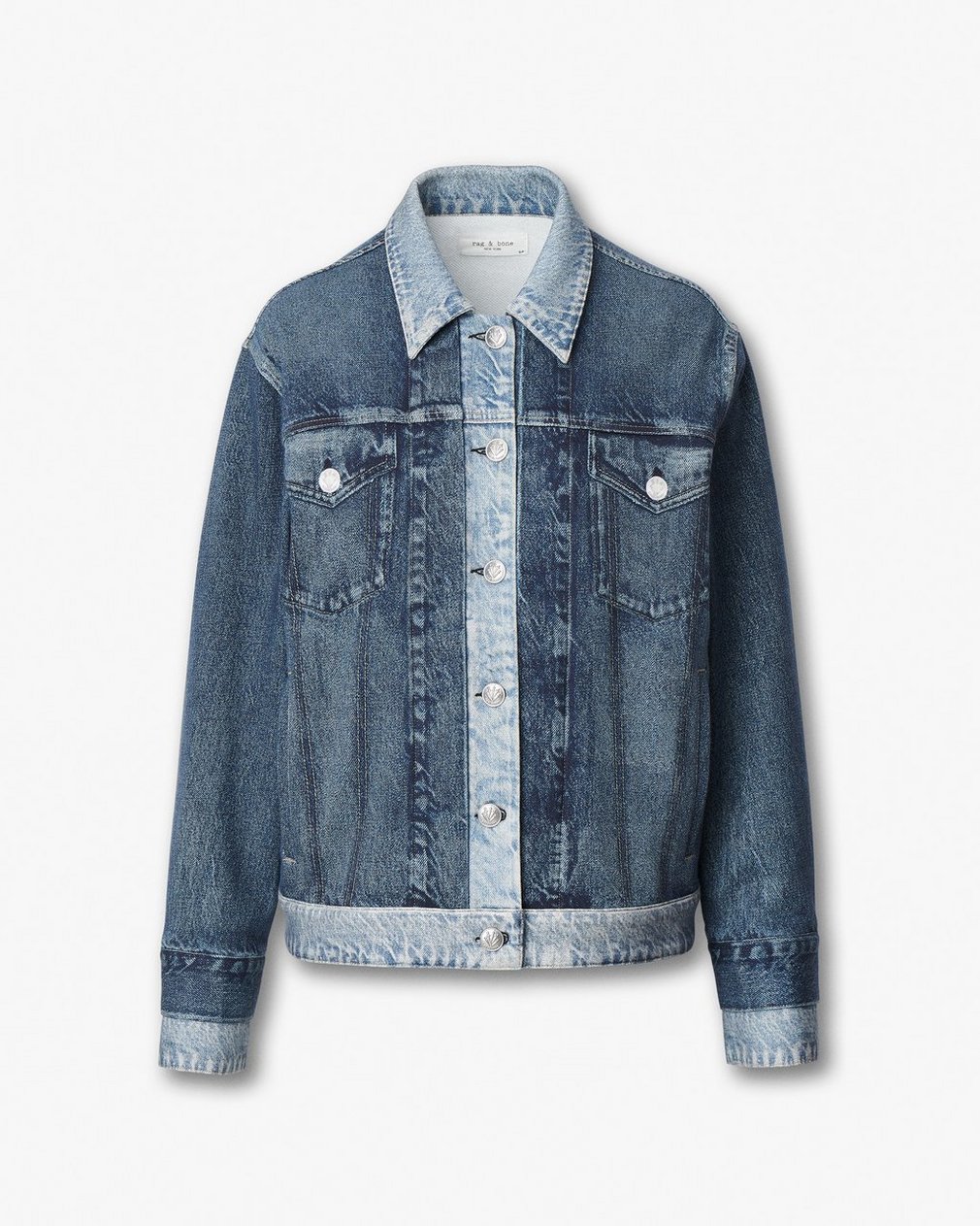 Miramar Oversized Combo Trucker Jacket - Double Indigo - Image 2