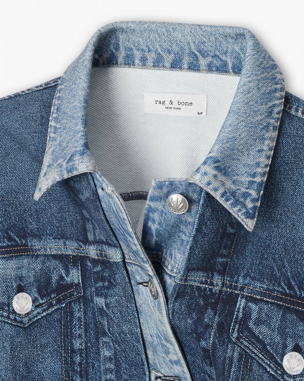 Miramar Oversized Combo Trucker Jacket - Double Indigo - Image 6