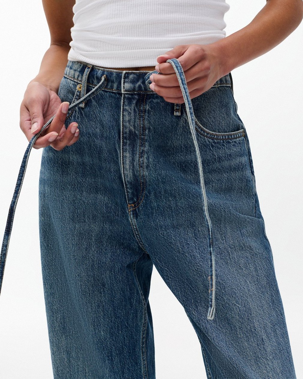 Phoebe Drawstring Wide-Leg Jeans - Delcan - Image 5