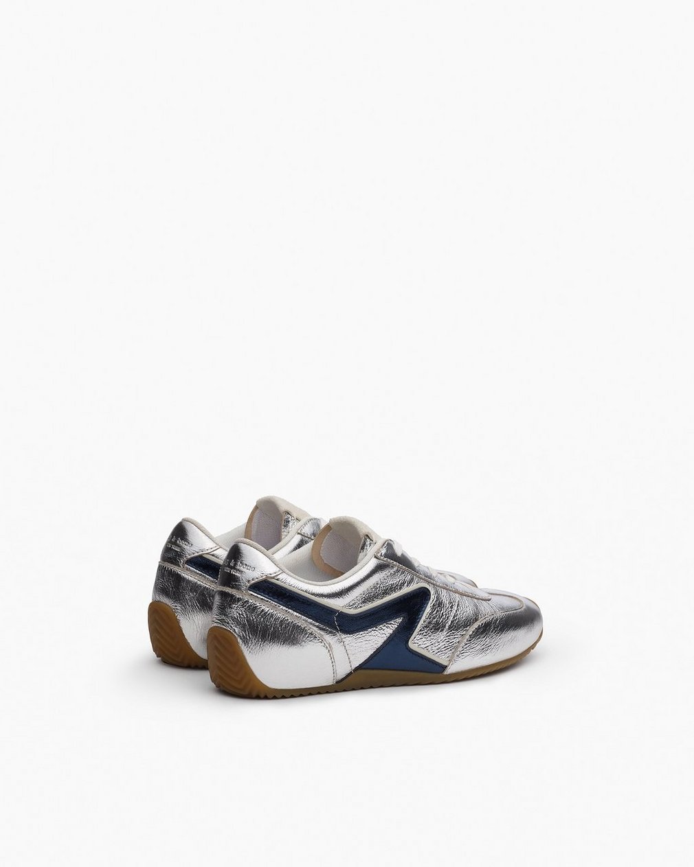 Ultra Slim Retro Runner Sneakers - Silver Navy - Image 4