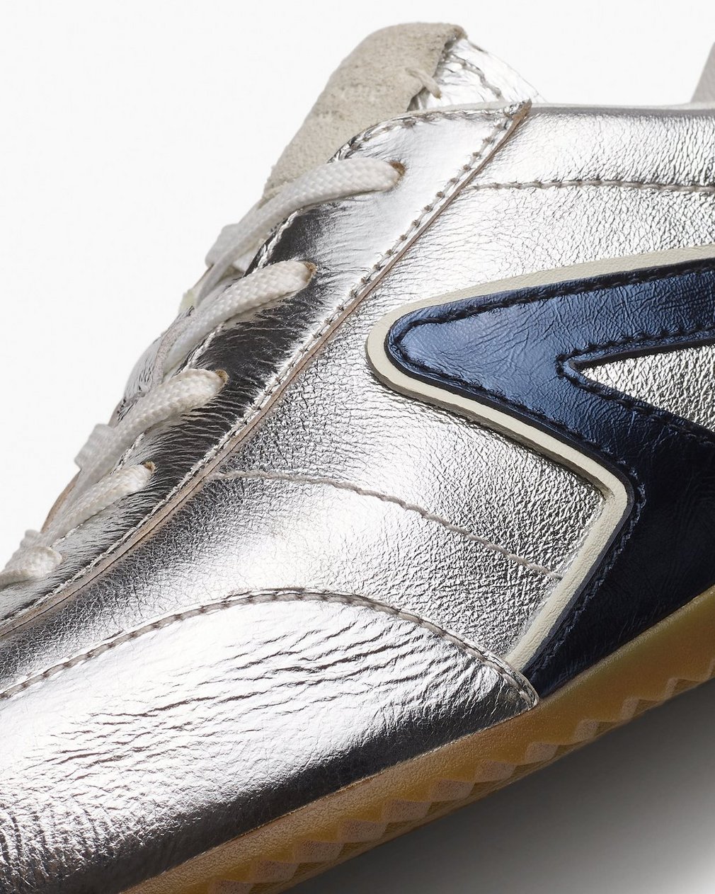 Ultra Slim Retro Runner Sneakers - Silver Navy - Image 6