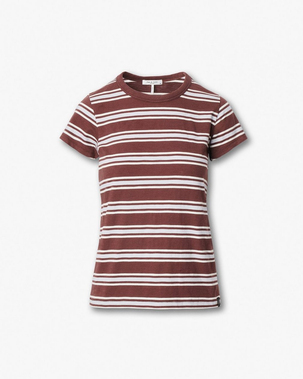 The Slub Striped Tee - Brown Blue Multi - Image 2