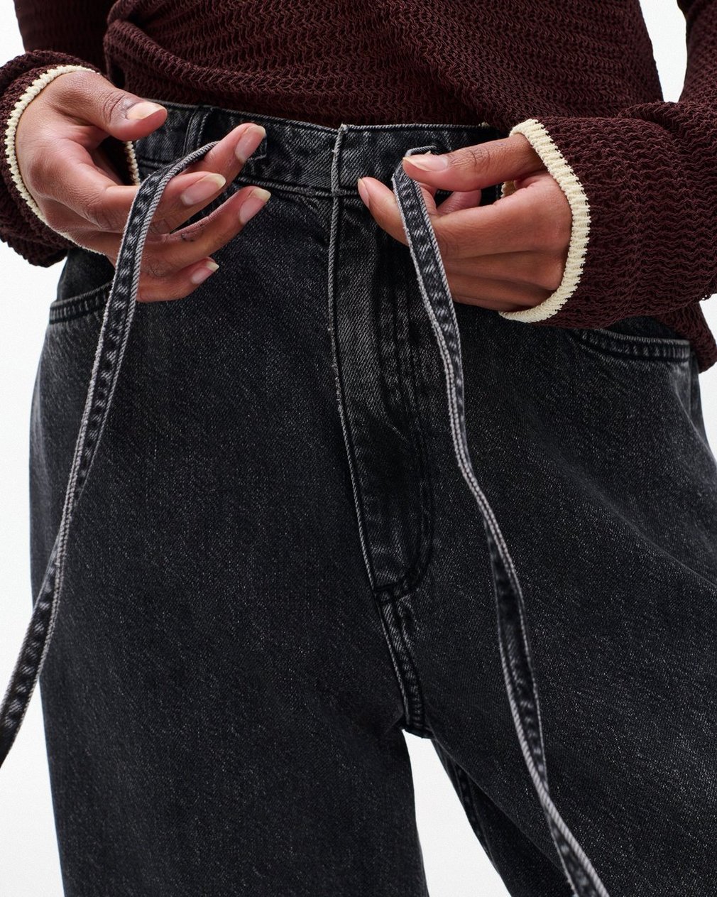 Phoebe Wide-Leg Drawstring Jeans - Angelique - Image 5