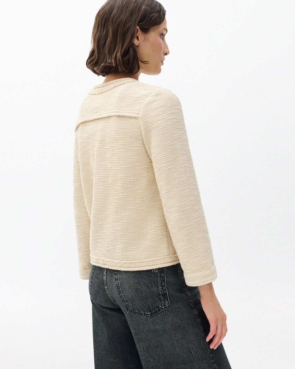 Clarice Tweed Jacket - Cream - Image 6