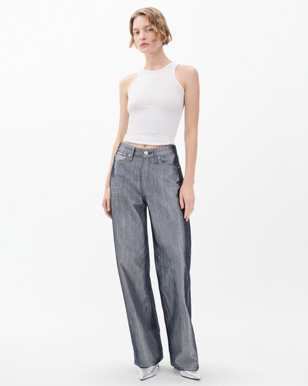 Logan Wide-Leg Jeans - Indigo Lurex - Image 3