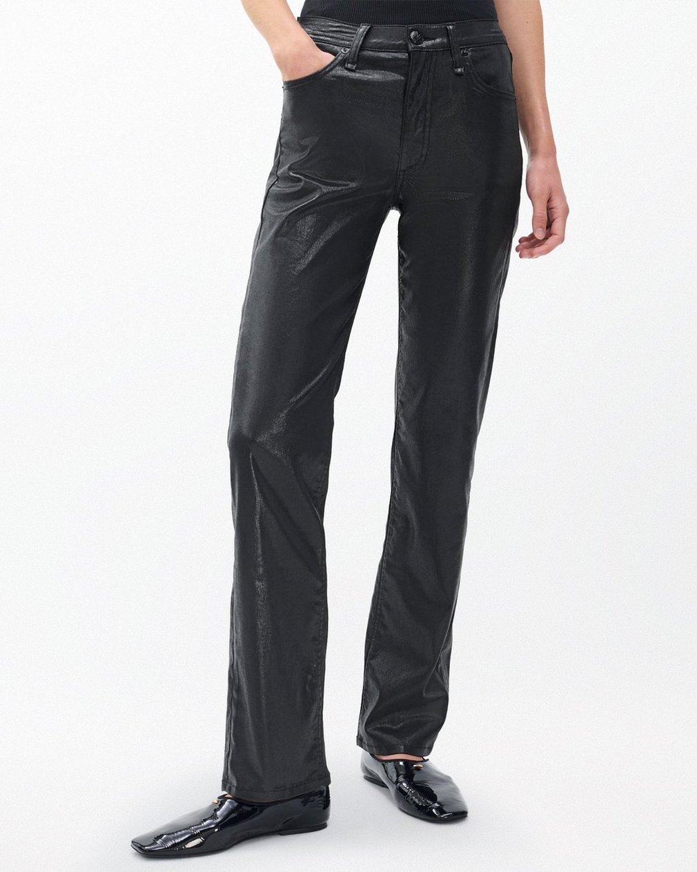 Harlow Straight Jeans - Black Coated - Image 4