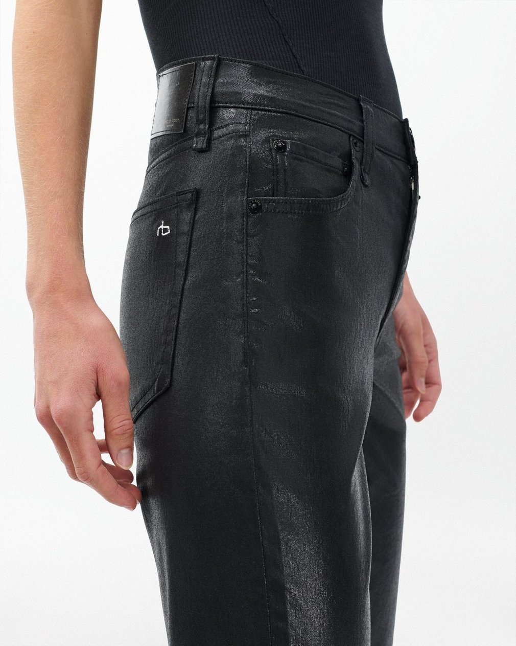 Harlow Straight Jeans - Black Coated - Image 5