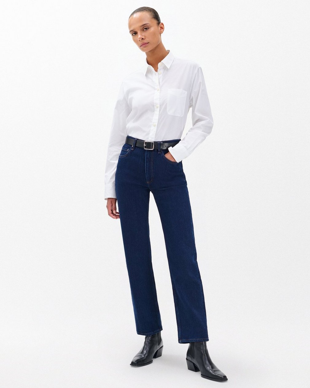 Harlow Ankle Straight Jeans - Dark Rinse - Image 3