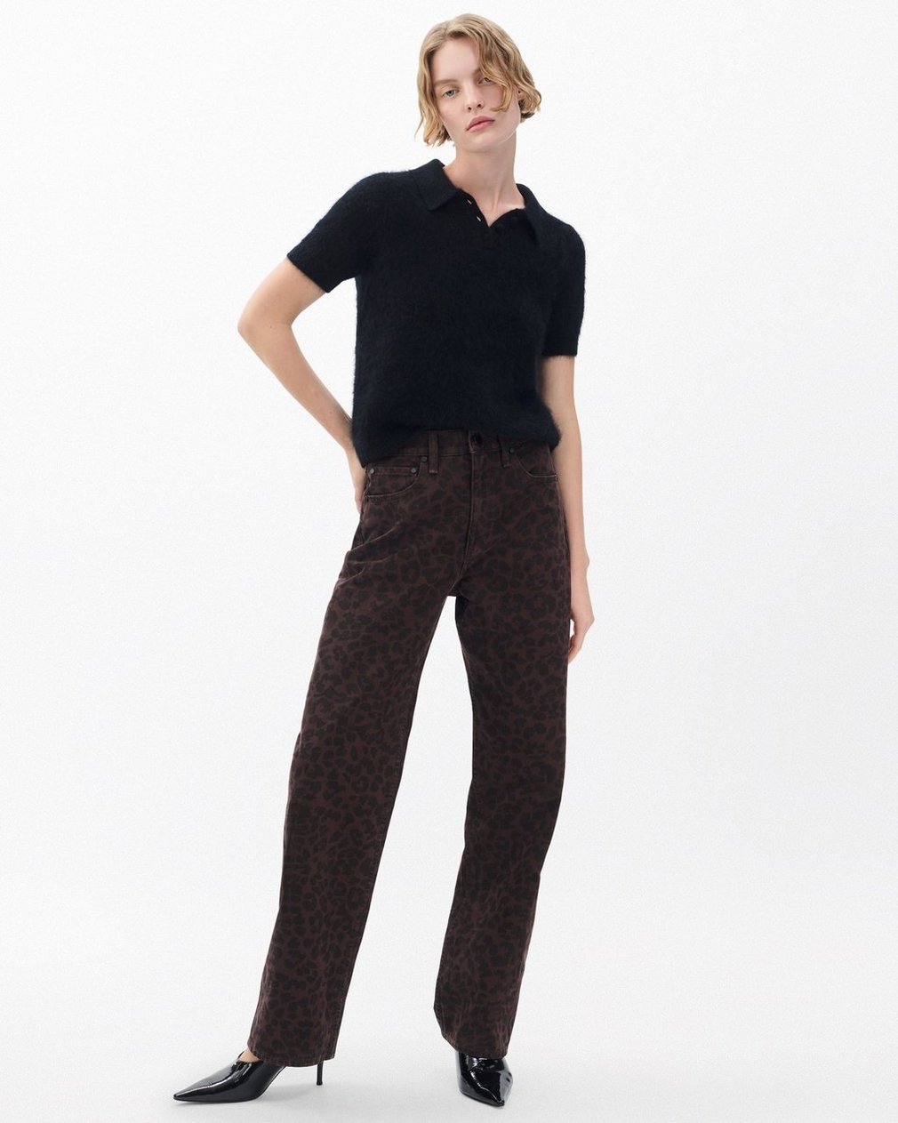 Shea Relaxed Straight Jeans - Espresso Leopard - Image 2