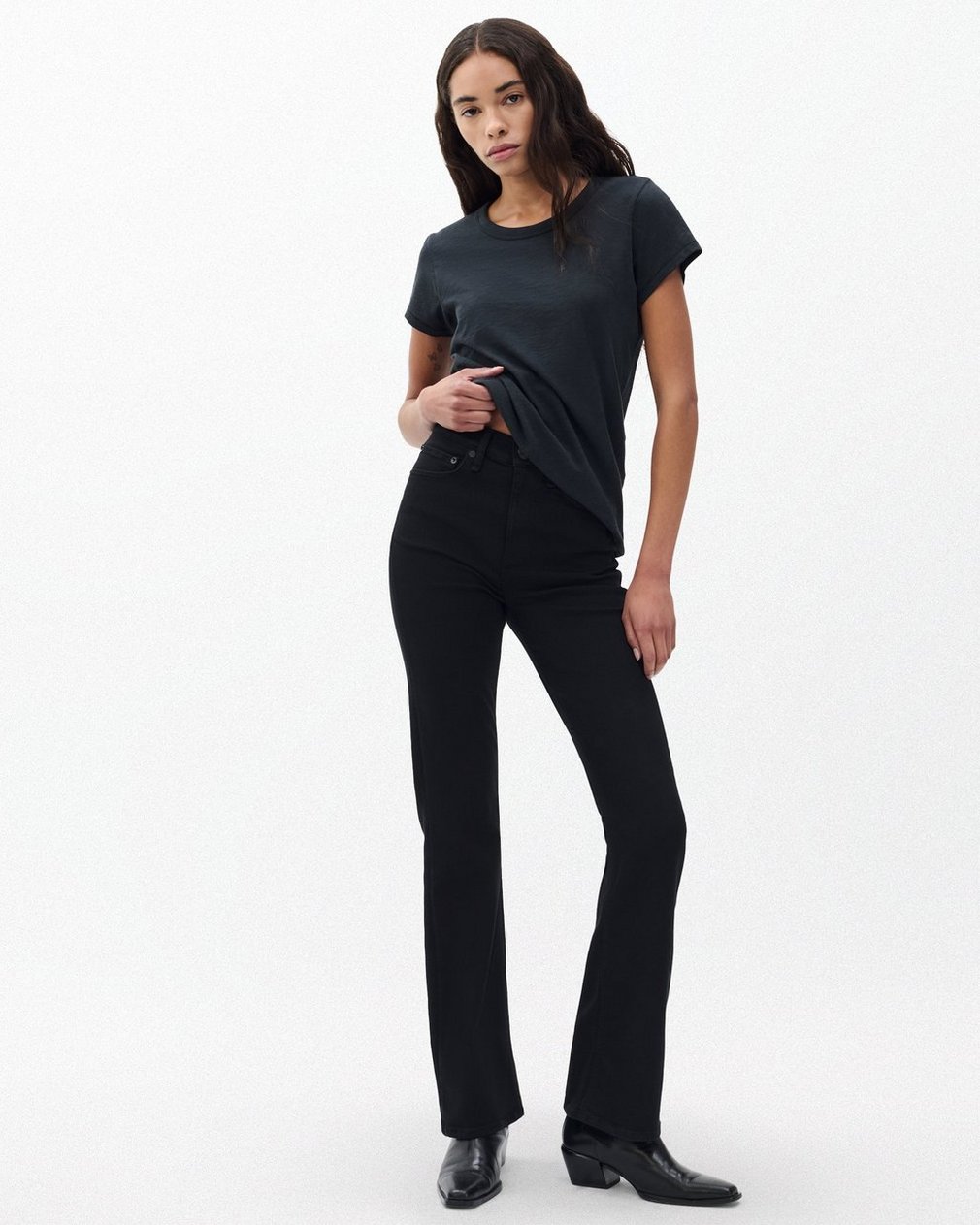 Peyton Bootcut - Black: Mid-Rise Stretch Jean - Image 3