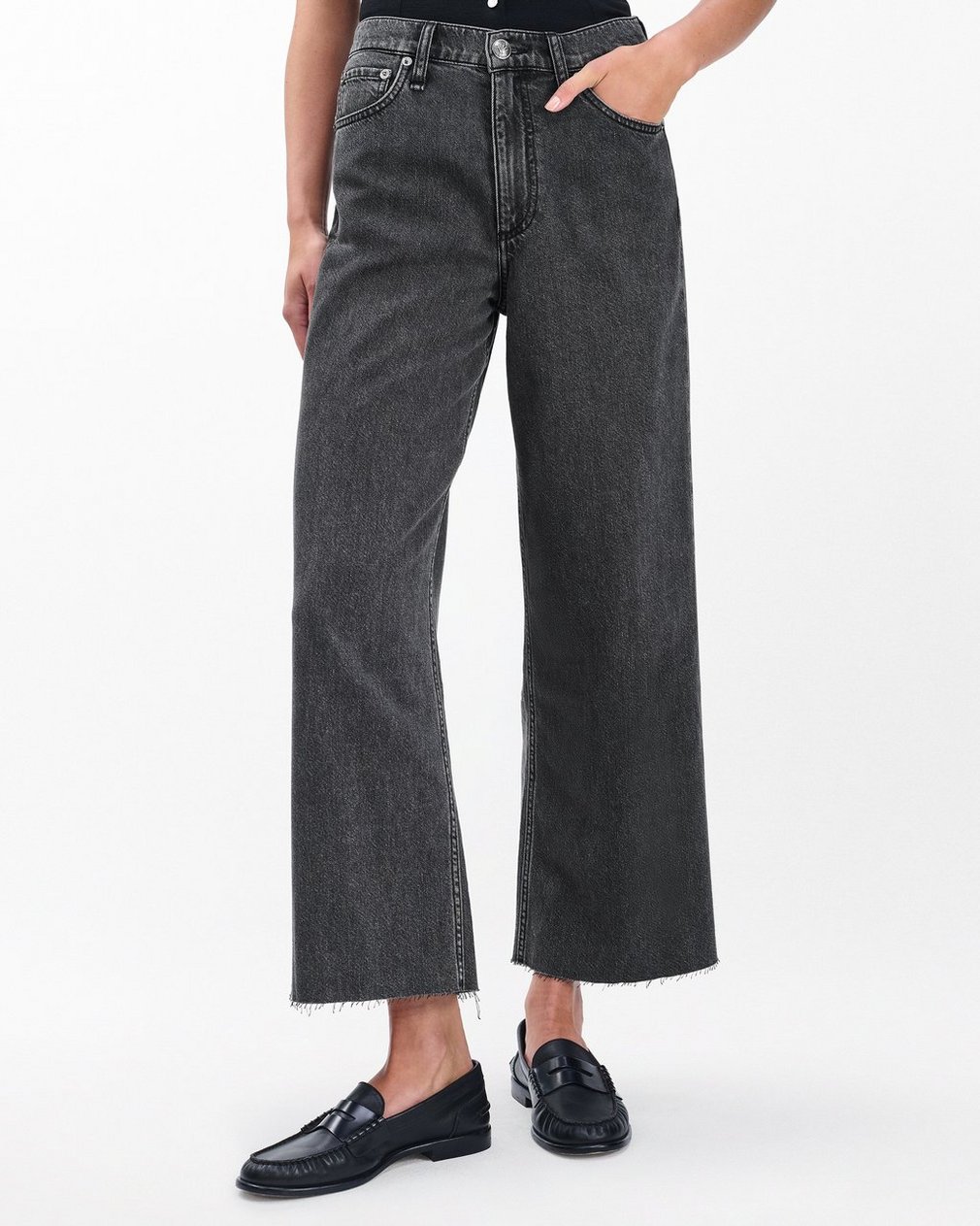 Andi Ankle Wide-Leg Jeans - Raven - Image 4