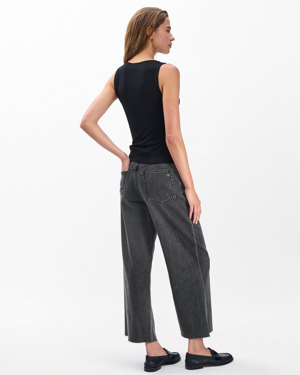 Andi Ankle Wide-Leg Jeans - Raven - Image 7