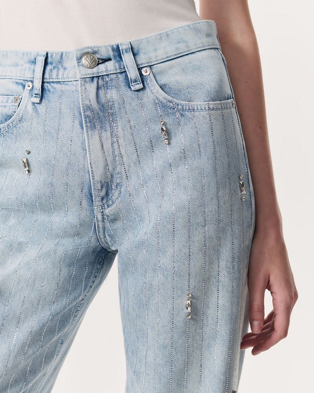 Shea Embellished Relaxed Straight Jeans - Aliah With Jewel Stripe - Image 6