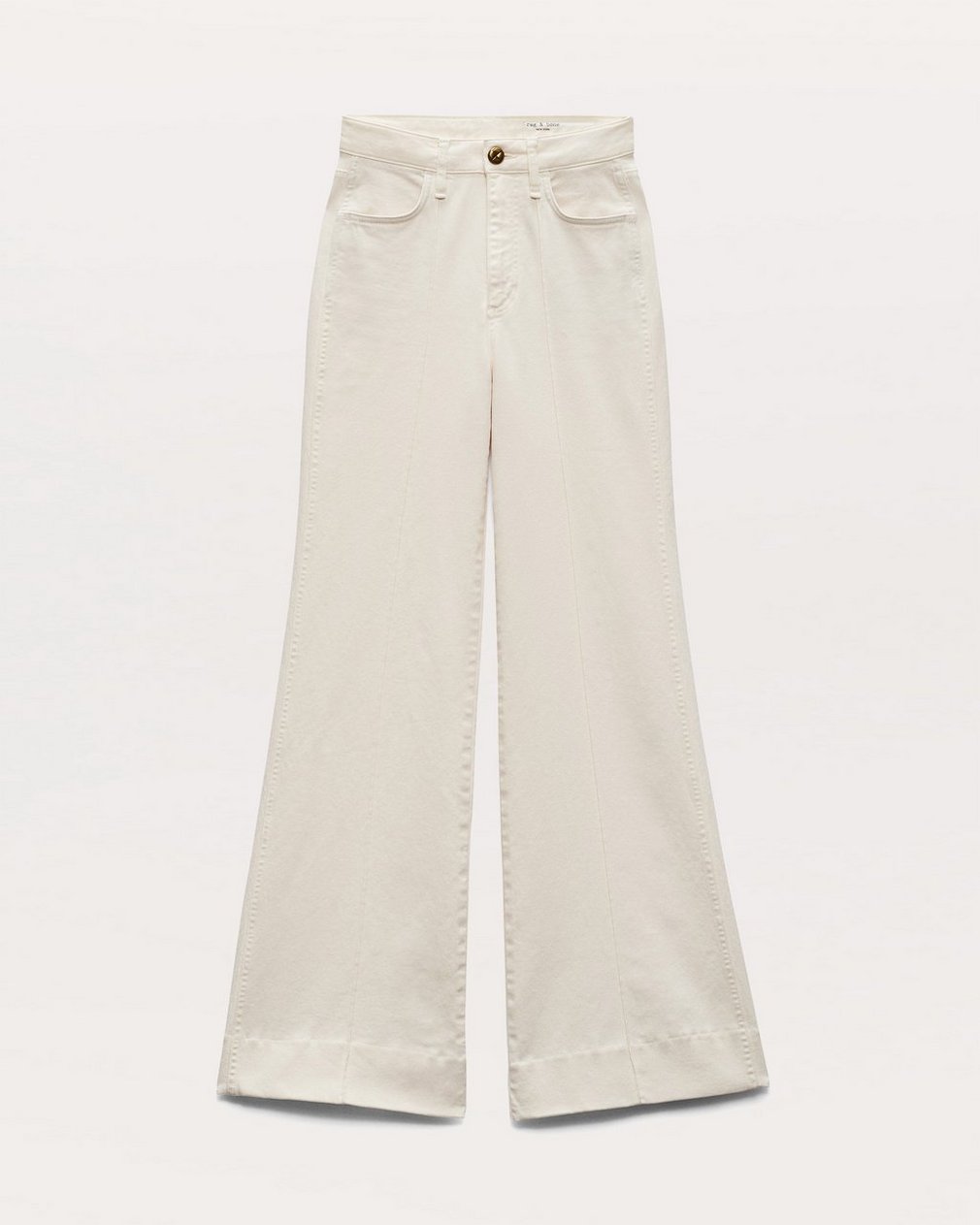 Skylar Wide-Leg Flare Jeans - Ecru - Image 2