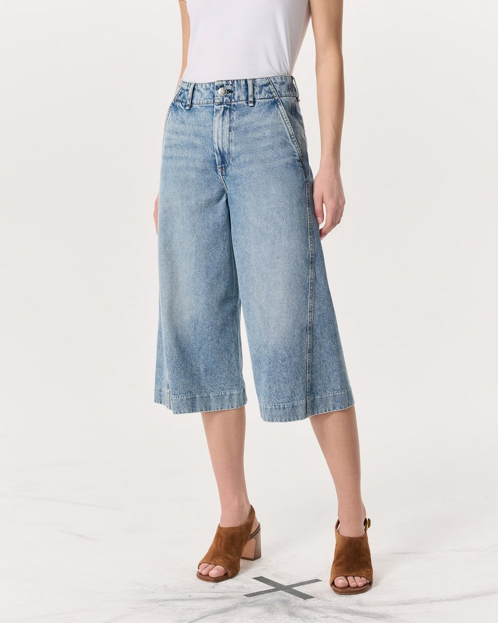 Tailored Jamie Denim Culotte - Pacific - Image 3