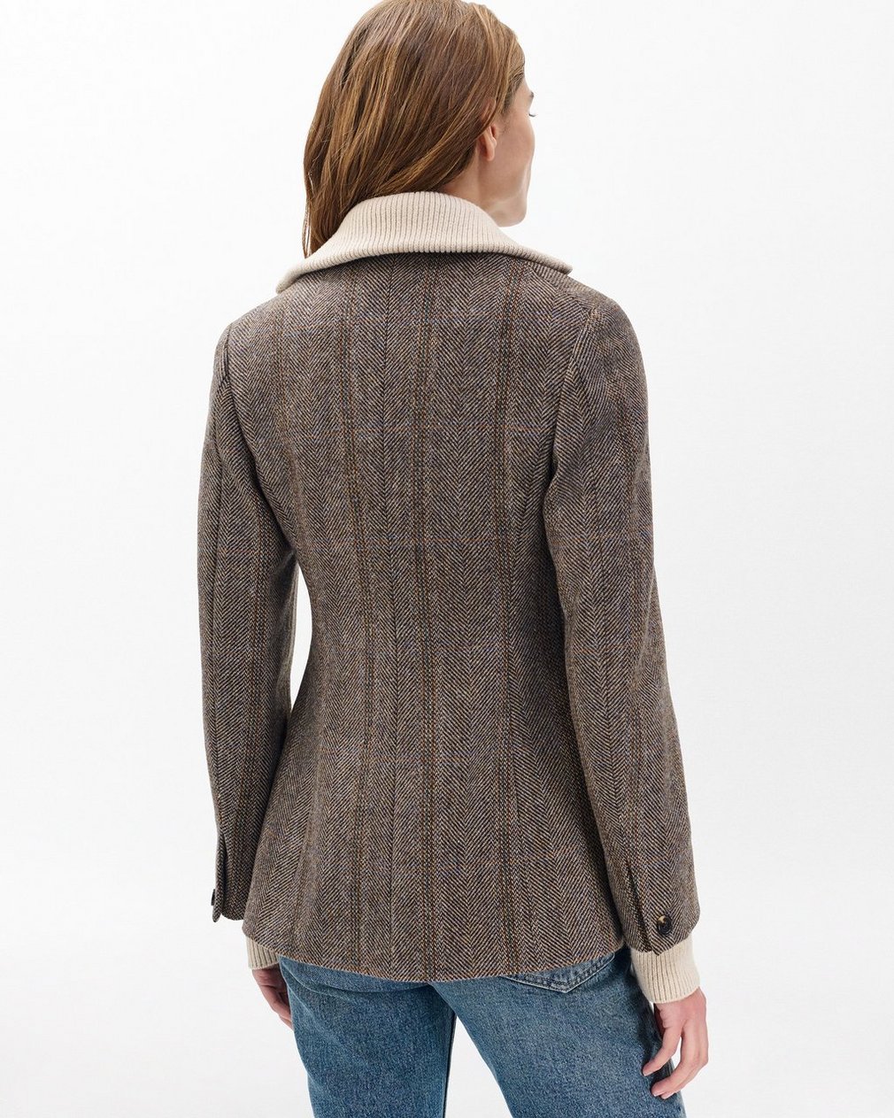 Frank Mixed-Media Plaid Blazer - Brown Multi - Image 7