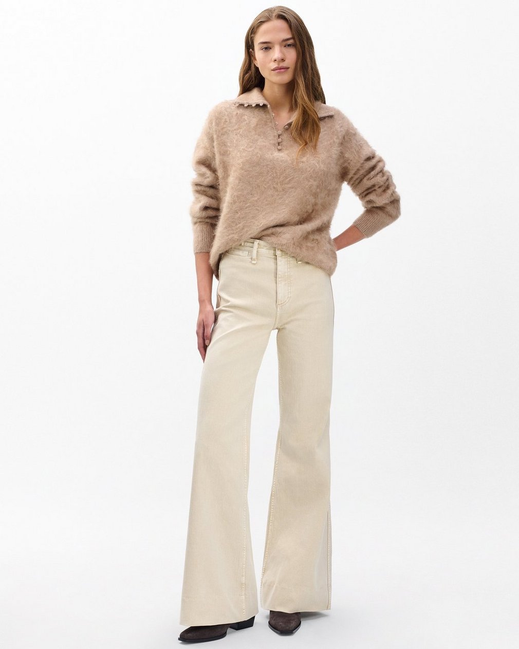 Jada Brushed Cashmere Sweater - Mink - Image 3