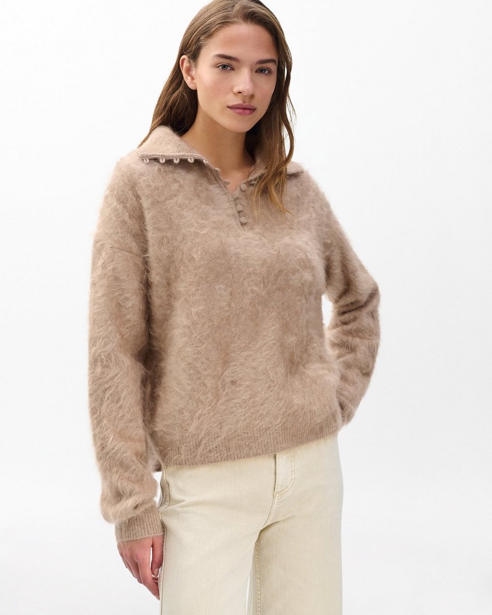 Jada Brushed Cashmere Sweater - Mink - Image 4