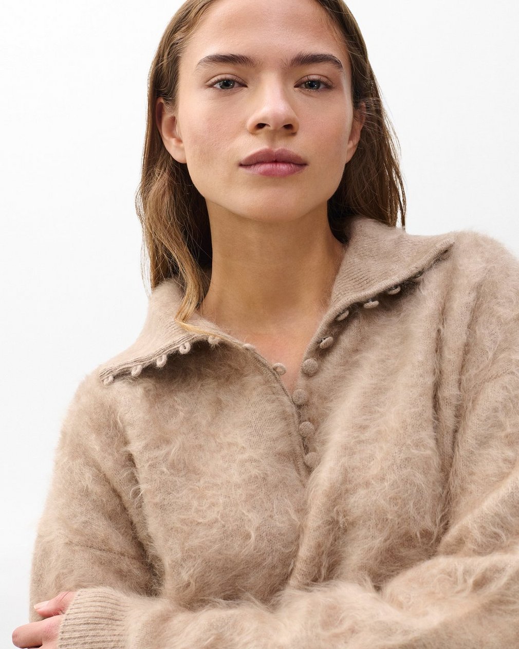 Jada Brushed Cashmere Sweater - Mink - Image 5
