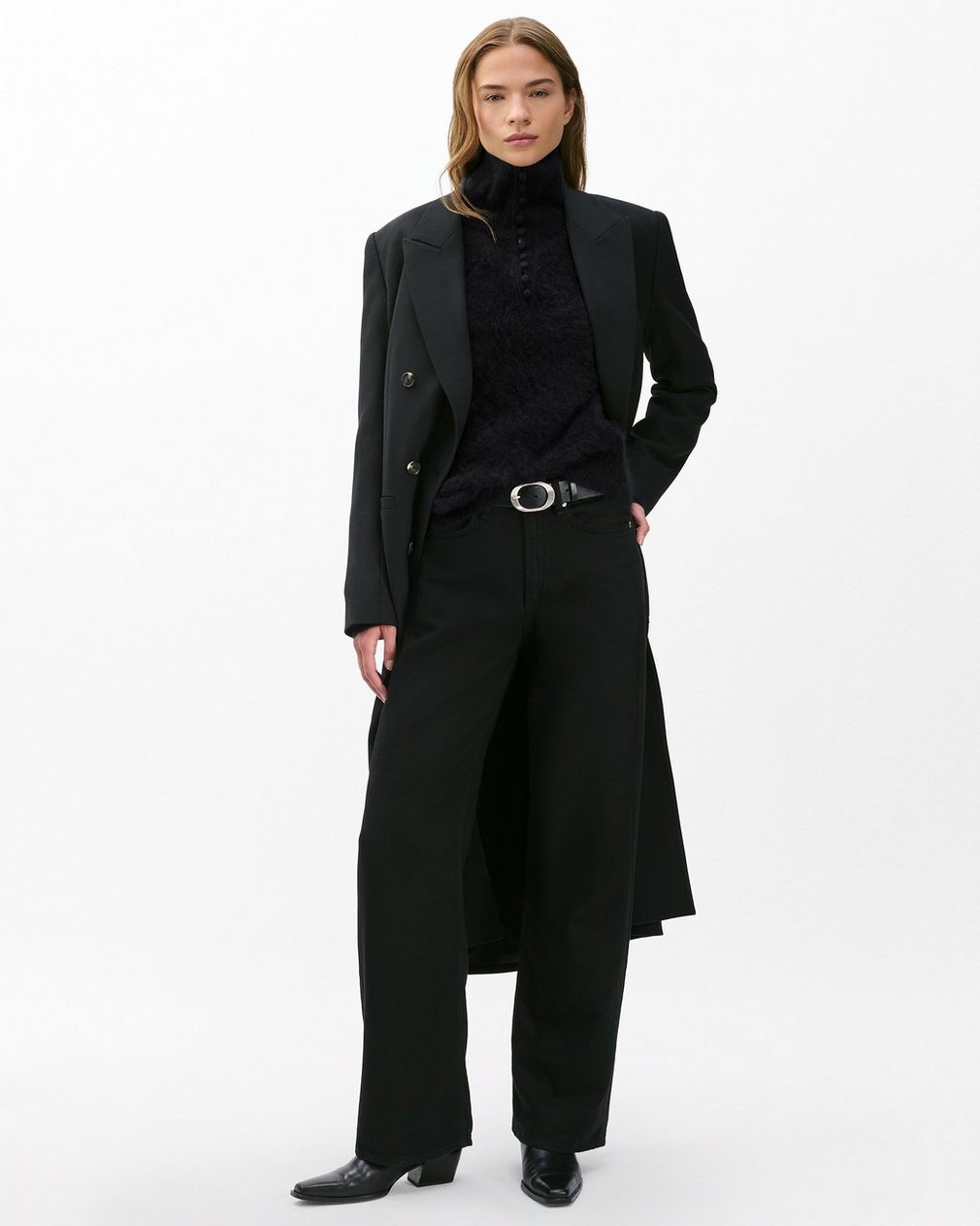 Jada Brushed Cashmere Sweater - Black - Image 3