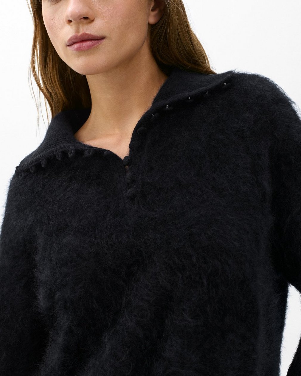 Jada Brushed Cashmere Sweater - Black - Image 5