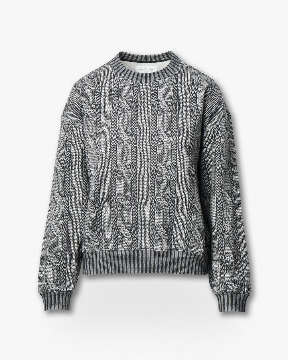 Miramar Cable-Effect Sweatshirt - Washed Black - Image 2