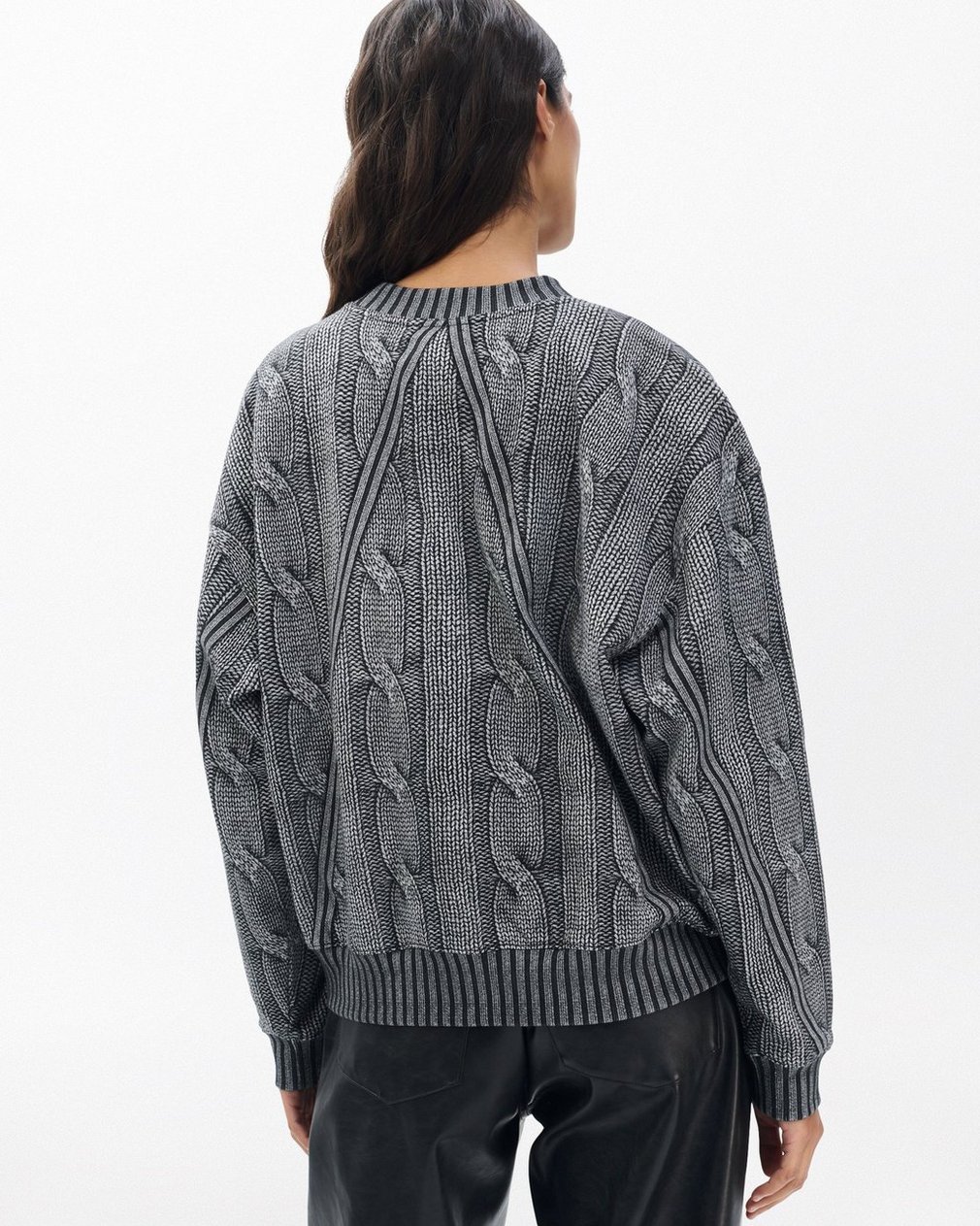 Miramar Cable-Effect Sweatshirt - Washed Black - Image 6