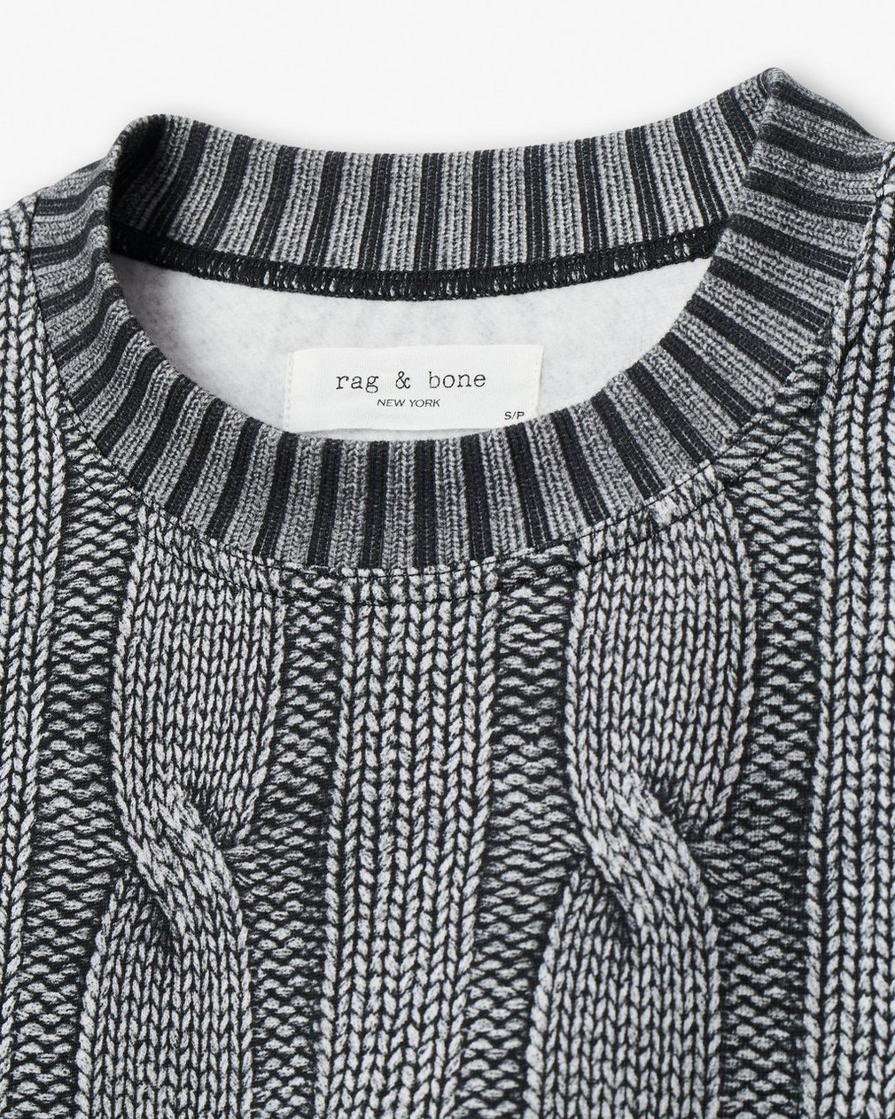 Miramar Cable-Effect Sweatshirt - Washed Black - Image 7