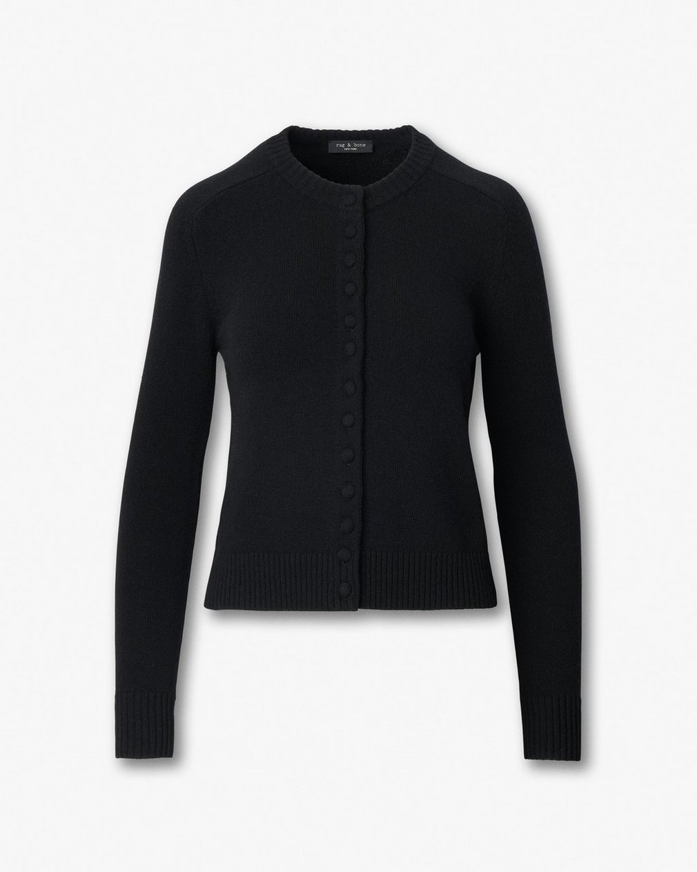 Wallace Crewneck Cardigan - Black - Image 2
