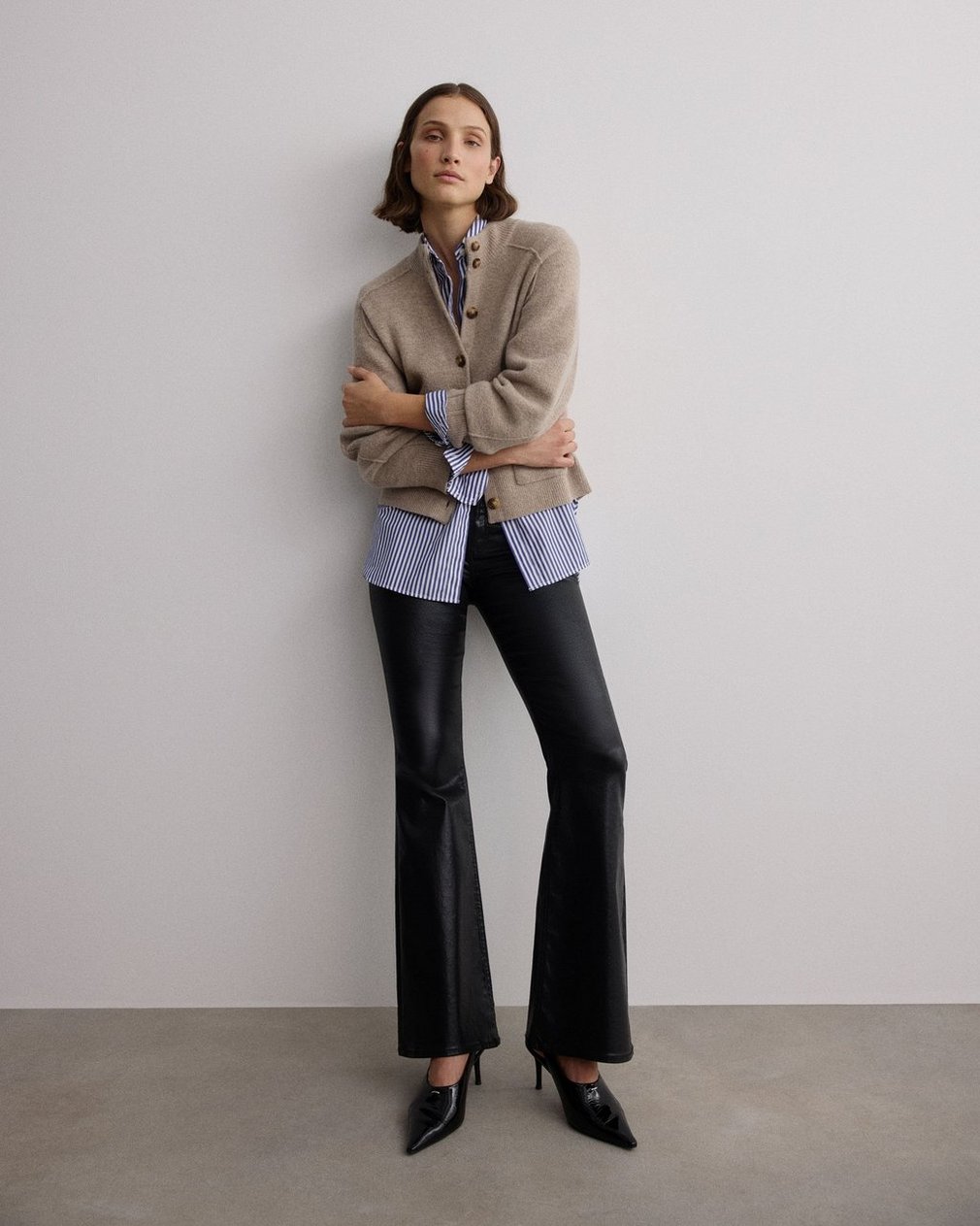 Bridget Mockneck Cardigan - Taupe - Image 6