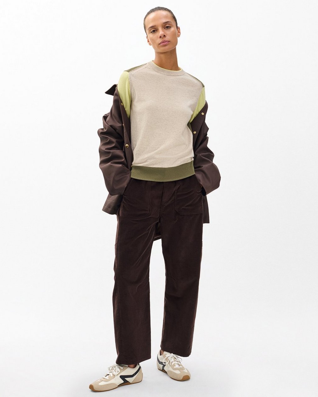 Taron Colorblock Wool Sweater - Oatmeal Multi - Image 3