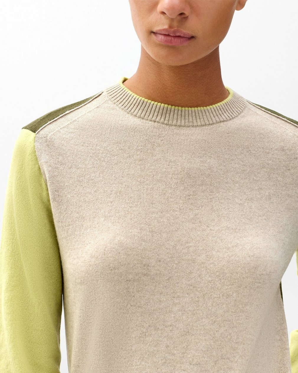 Taron Colorblock Wool Sweater - Oatmeal Multi - Image 5