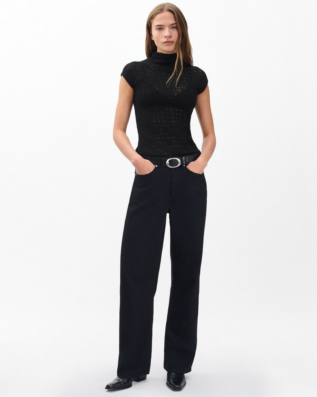 Tana Merino Wool Knit Top - Black - Image 3