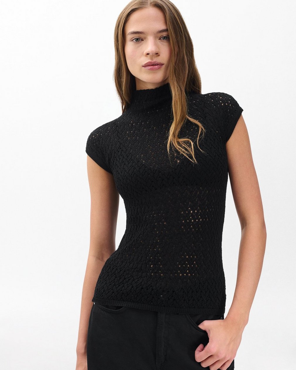 Tana Merino Wool Knit Top - Black - Image 6