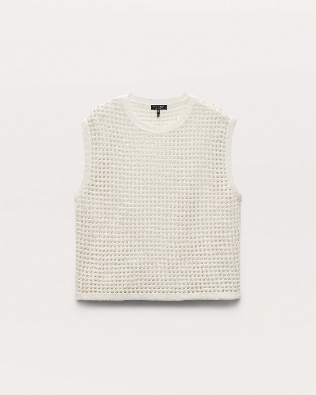 Ezra Open-Knit Vest - White - Image 2