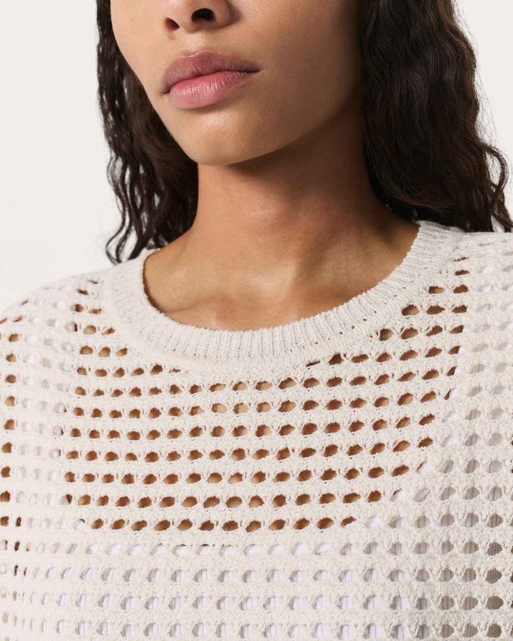 Ezra Open-Knit Vest - White - Image 4