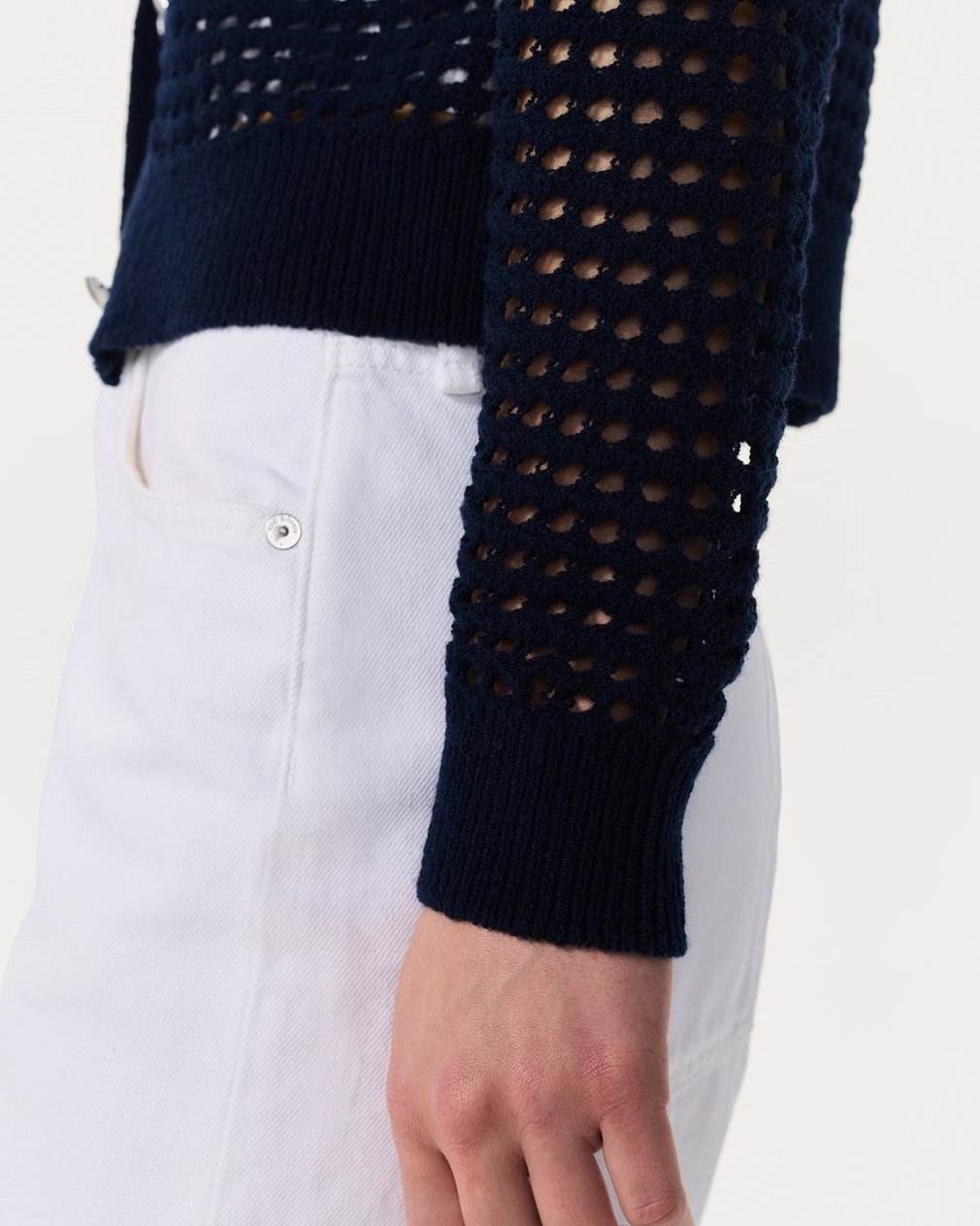 Ezra Open-Knit Cardigan - Indigo - Image 6