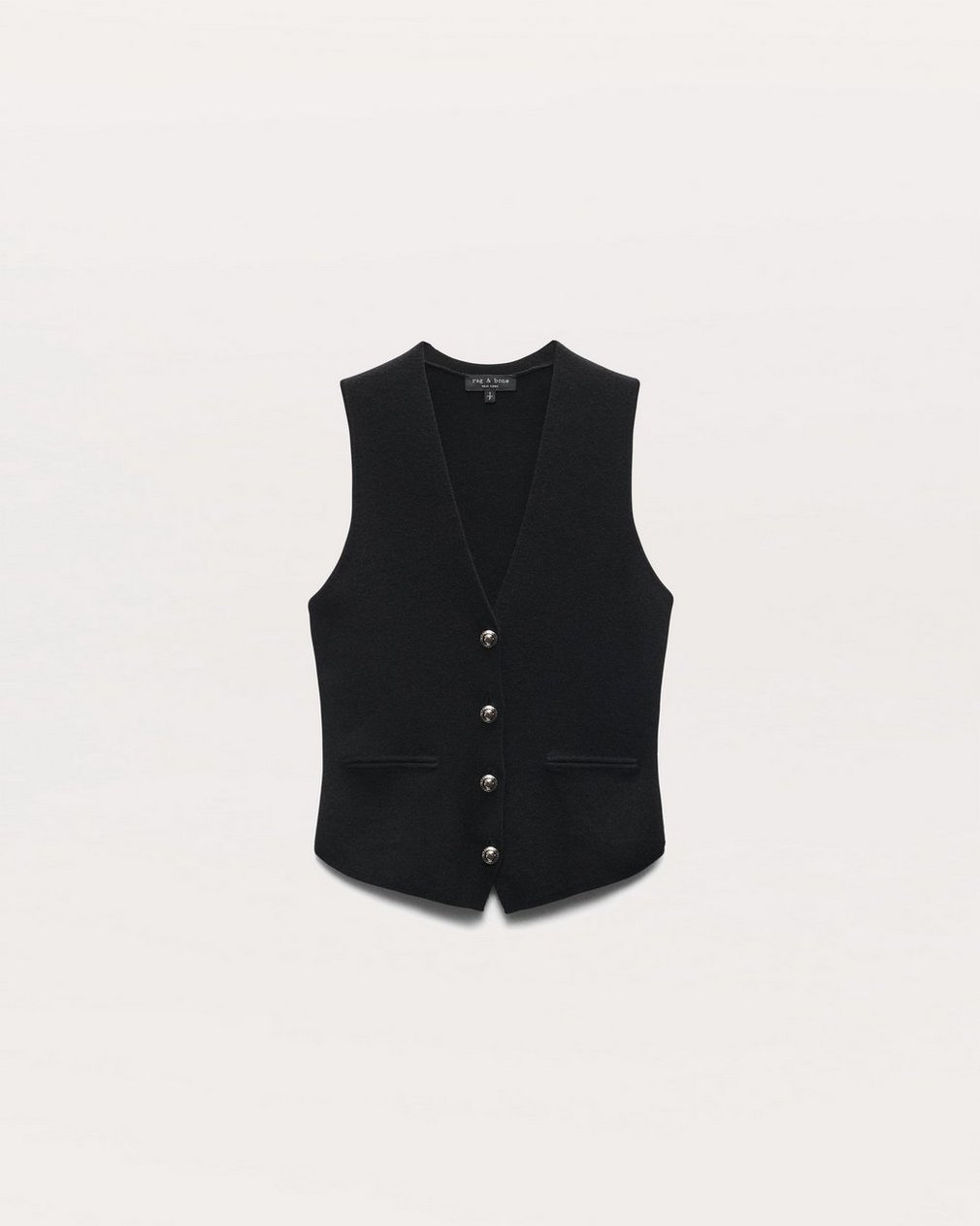 Ella Merino Wool-Blend Sweater Vest - Black - Image 2