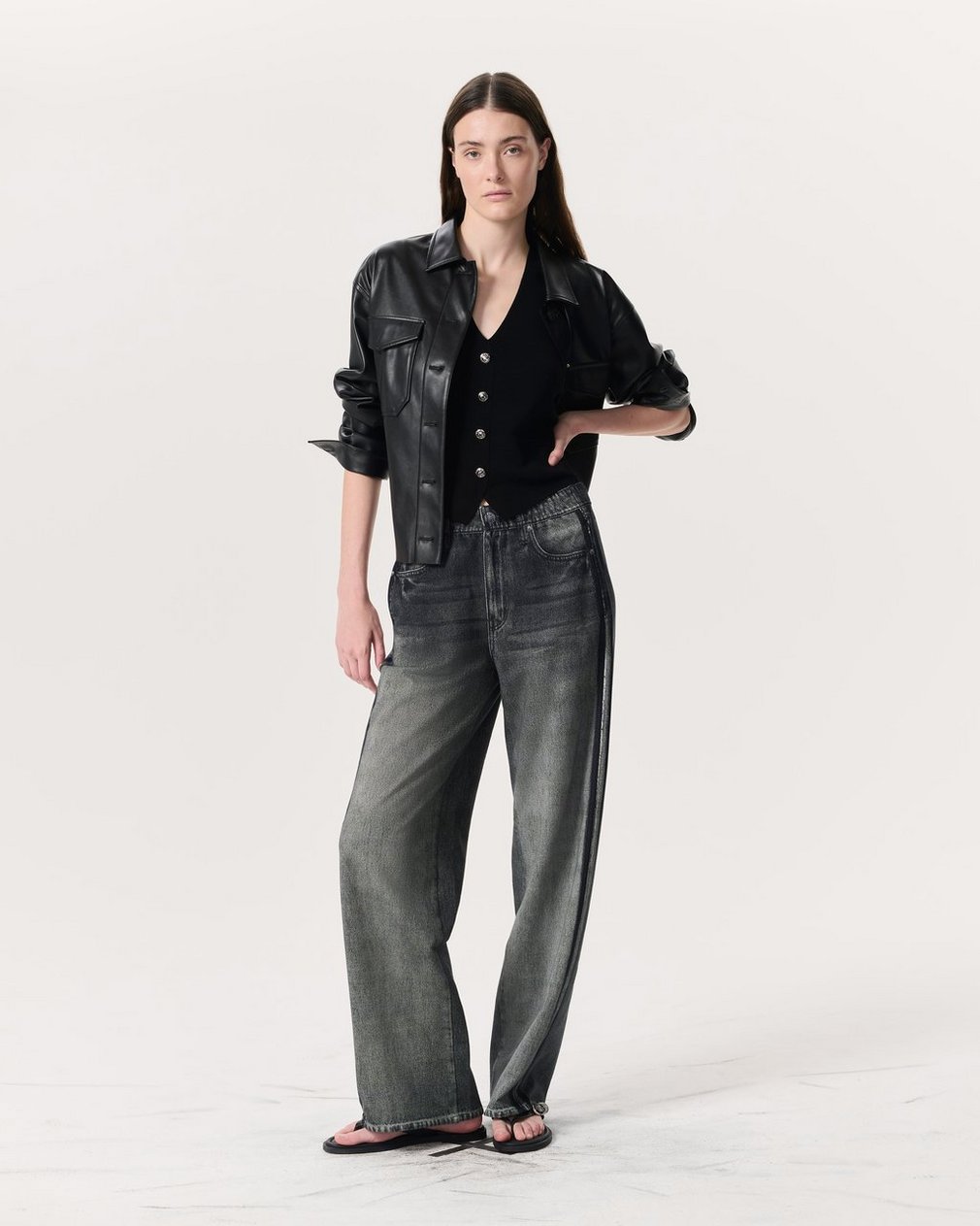 Ella Merino Wool-Blend Sweater Vest - Black - Image 4