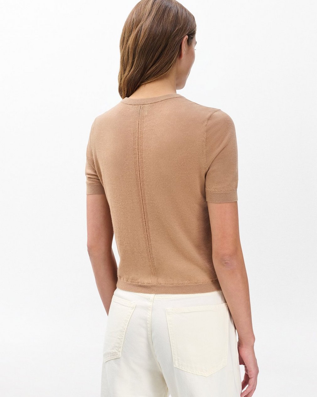 Adeline Lightweight Cashmere Tee - Camel - Image 6