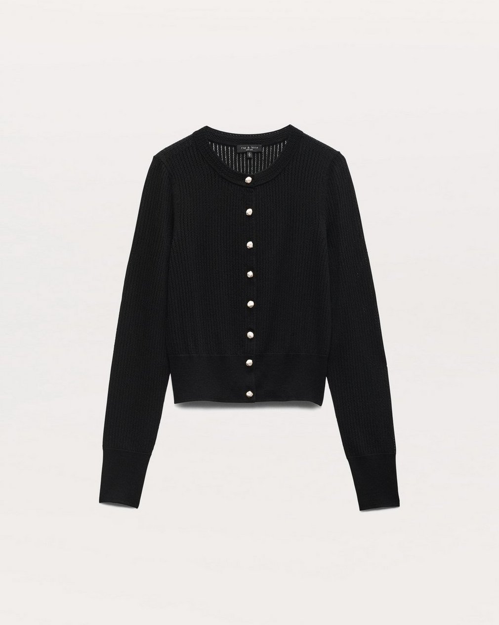 Molly Open-Knit Cardigan - Black - Image 2