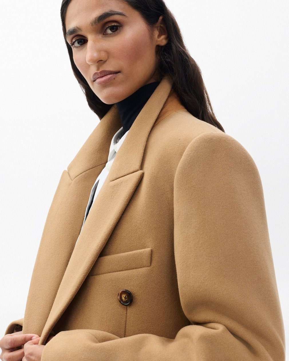 Vienna Italian Wool Coat - Camel - Image 5