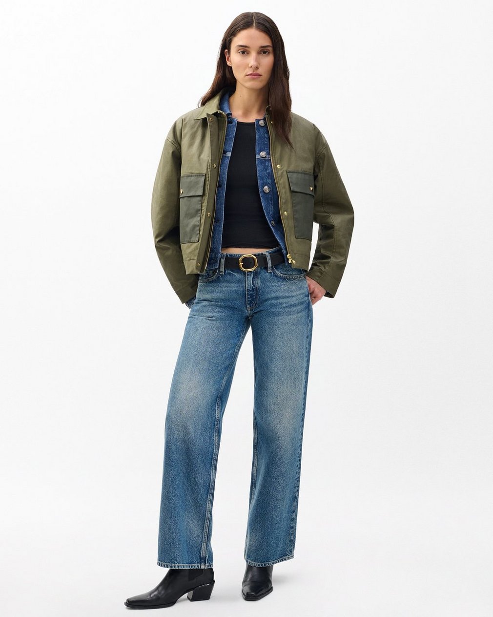 Nonie 2-in-1 Cotton Jacket - Olive - Image 3