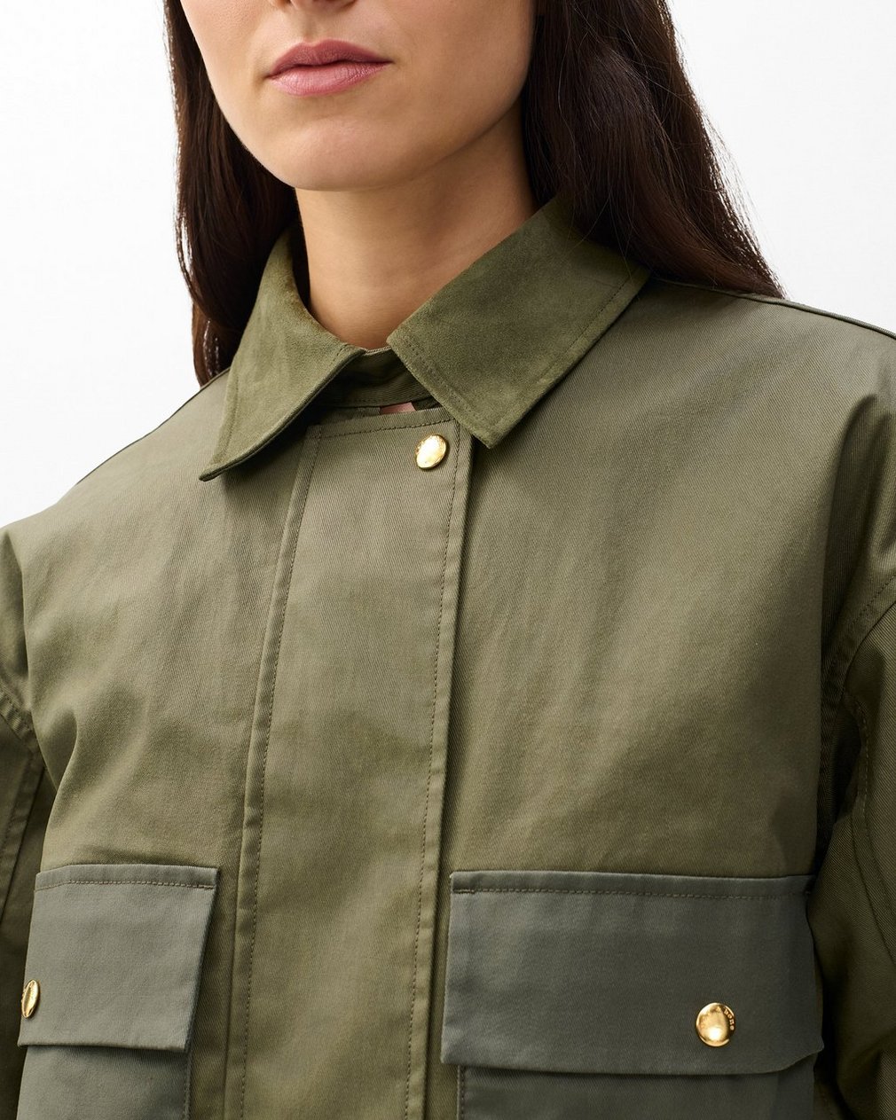 Nonie 2-in-1 Cotton Jacket - Olive - Image 6