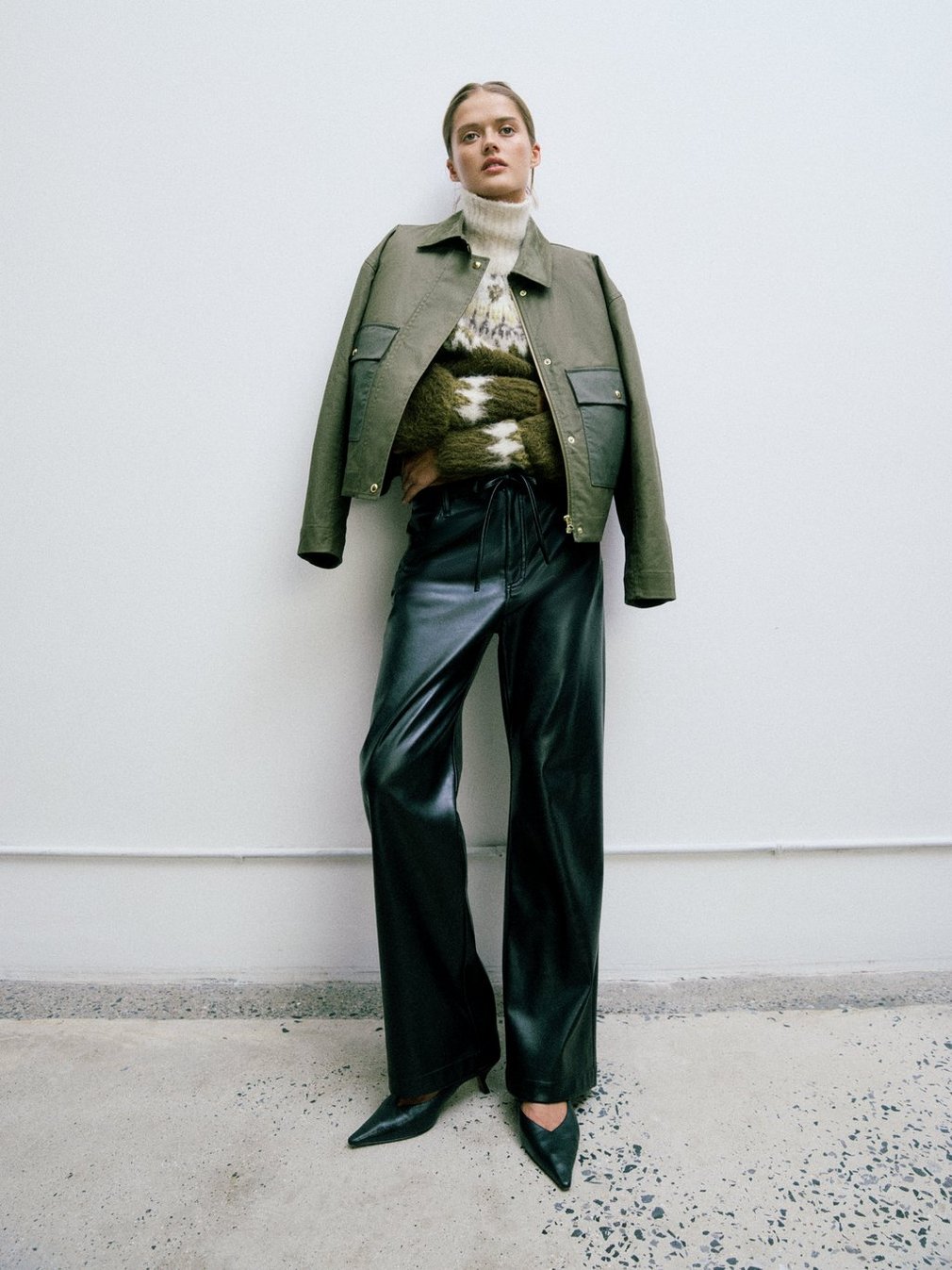 Nonie 2-in-1 Cotton Jacket - Olive - Image 8