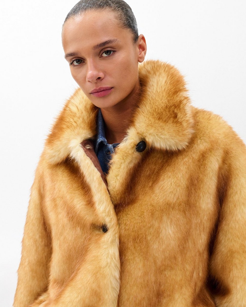 Brenna Faux Fur Jacket - Brown - Image 6